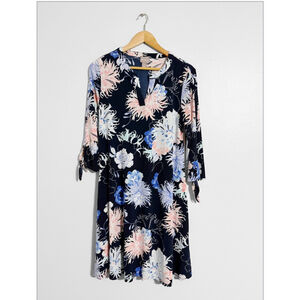 Chico’s Tie Sleeves Floral Swing Dress